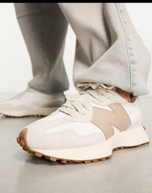 imported unisex sneakers of nb 327 beige