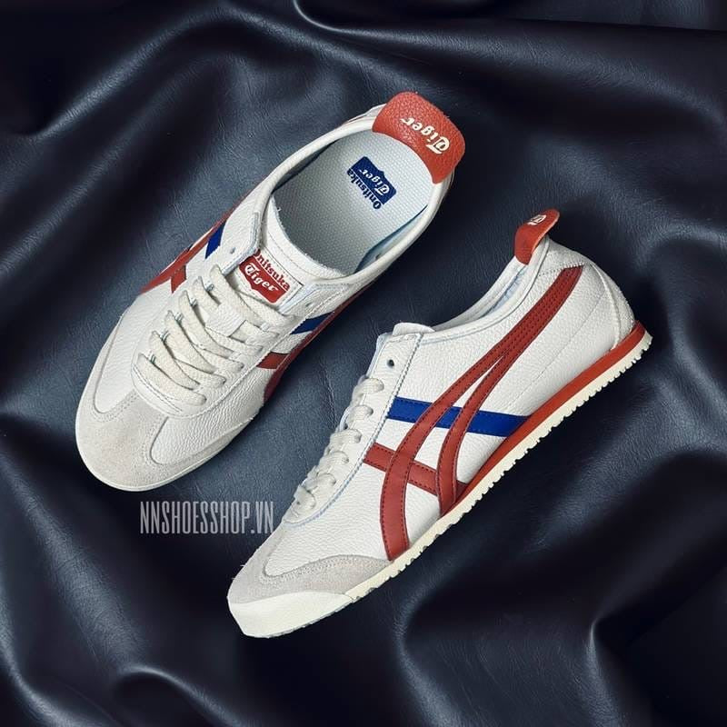 Tiger slip on white brown blue