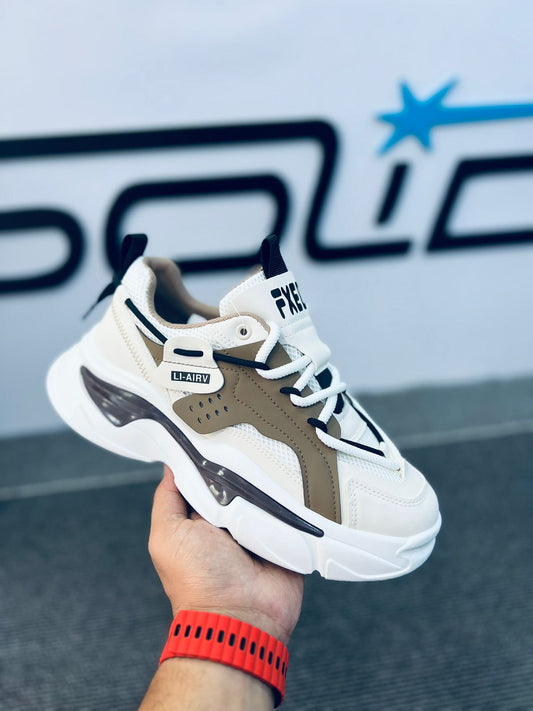 Imported sneakers white &brown