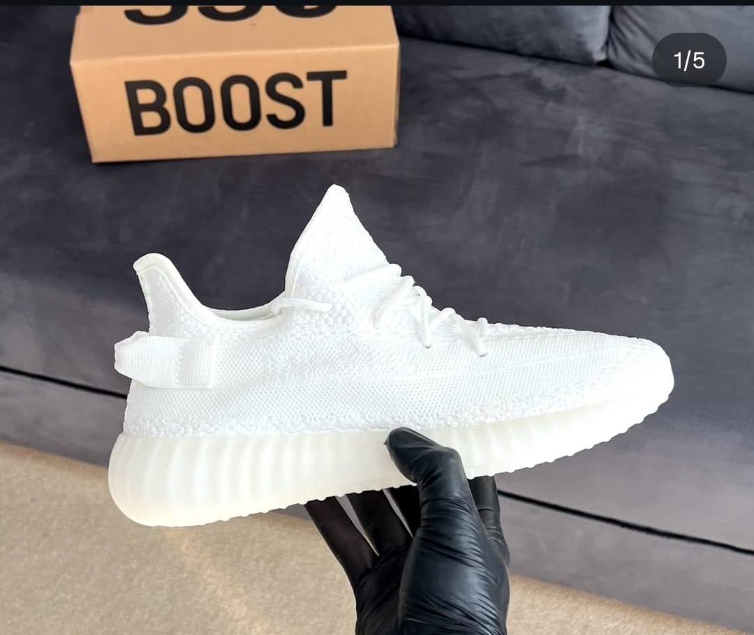 imported adi yeezy 350 cream white shoes fo men