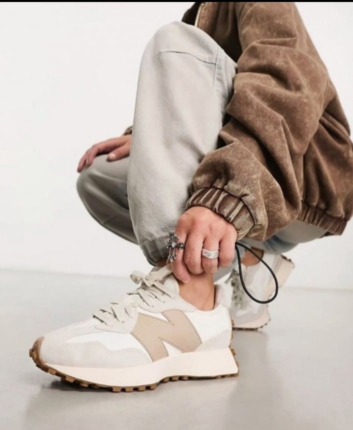 imported unisex sneakers of nb 327 beige