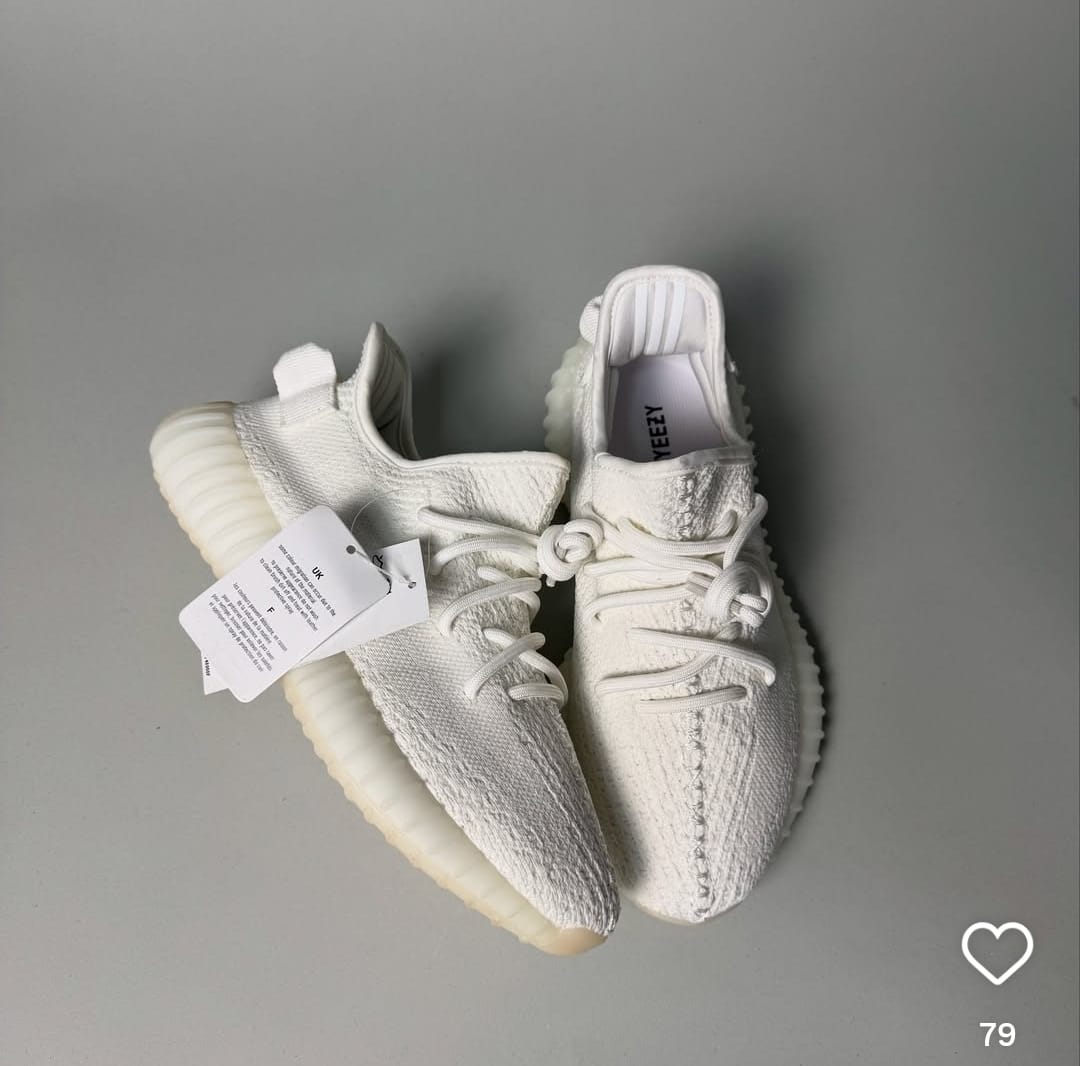 imported adi yeezy 350 cream white shoes fo men
